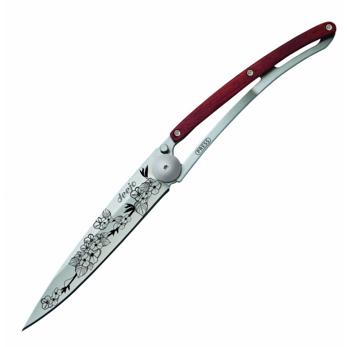 Нож Deejo Tattoo Wood 37 g, Rosewood, "Cherry blossom"  