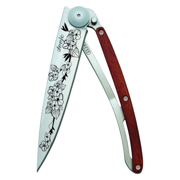 Нож Deejo Tattoo Wood 37 g, Rosewood, "Cherry blossom"  