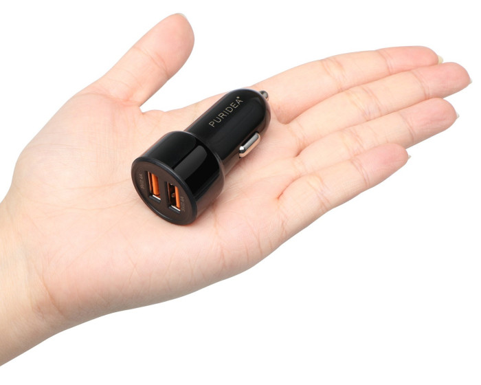 Автомобильное ЗУ Puridea CC02 2XUSB DUAL FAST CHARGE Black  