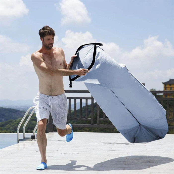 Ламзак-надувной диван Naturehike NH20FCD06, желтый с принтом (открытая/поврежденная кпаковка)  