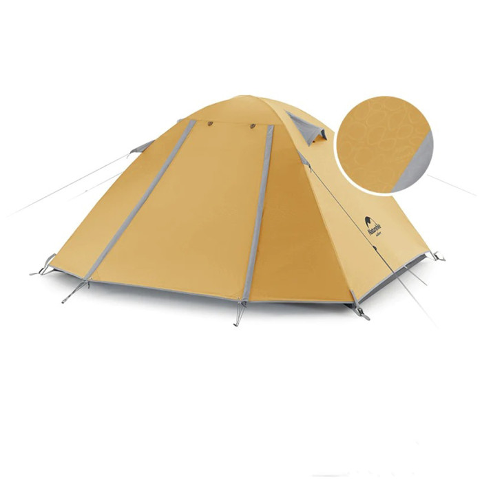 Палатка двухместная Naturehike P-Series NH18Z022-P 210T, желтая 