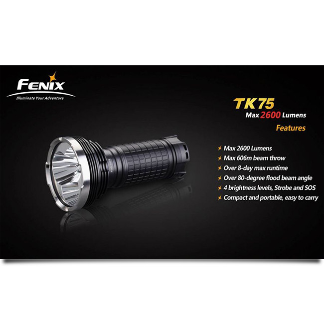 Поисковый фонарь Fenix TK75 3x серых XM-L (U2) LED, 2240 люмен  