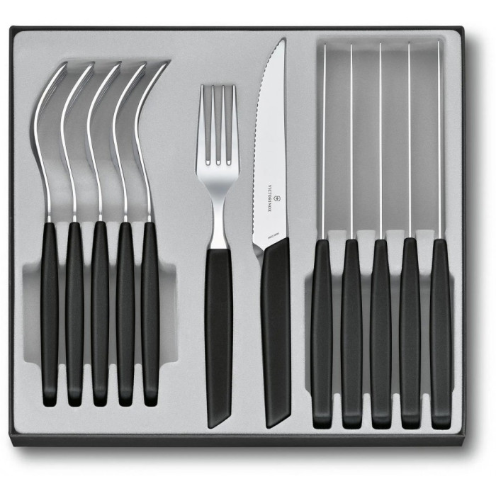 Набор кухонный Victorinox Swiss Modern, Table Set Steak Knife, 12 Pieces, черный)  