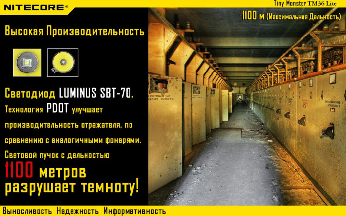 Карманный фонарь Nitecore TM36 Lite, 1800 люмен  