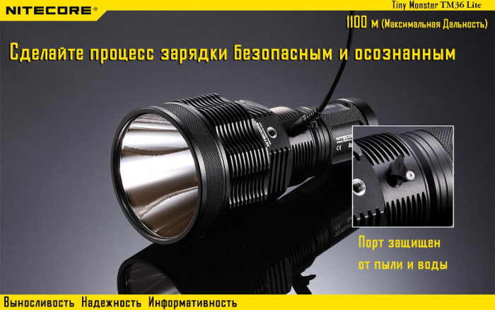 Карманный фонарь Nitecore TM36 Lite, 1800 люмен  