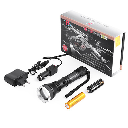 Карманный фонарь Poliсe 12V 1920-T6, серый XM-L, 3 x AAA / 18650  