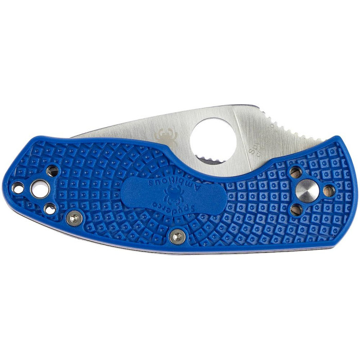 Нож Spyderco Ambitious Lightweight S35VN, серрейтор blue (C148SBL)  