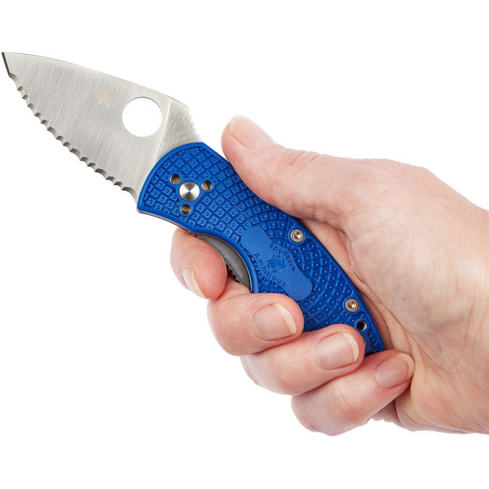 Нож Spyderco Ambitious Lightweight S35VN, серрейтор blue (C148SBL)  