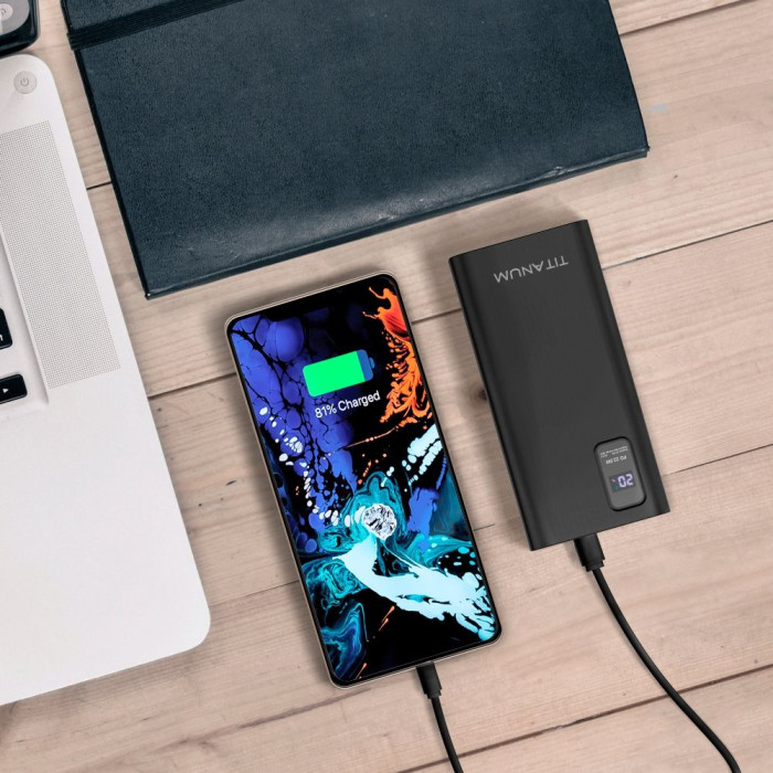 Повербанк TITANUM 727S 20000mAh 22.5W Black  