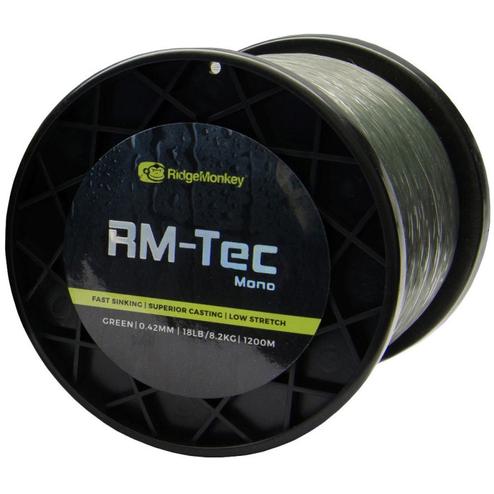 Леска RidgeMonkey RM-Tec Mono 1200m 0.38mm 15lb/6.8kg Green  