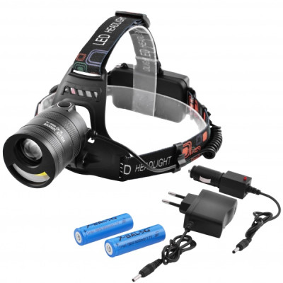 Налобный фонарь Police RJ-4000-T6+COB,  2х18650