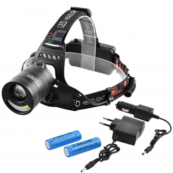 Налобный фонарь Police RJ-4000-T6+COB,  2х18650  