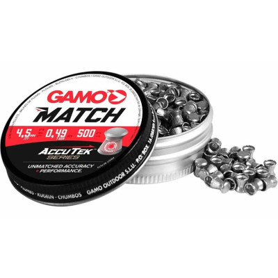 Пульки Gamo Match AccuTek 0,49гр. 500 шт.кал.4,5