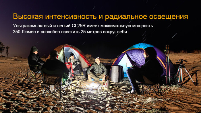 Фонарь-лампа Fenix CL25R, 350 лм. (черный)  