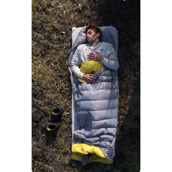Спальник с натуральным пухом Naturehike CW700 CNK2450WS048, р-р L, желто-серый  