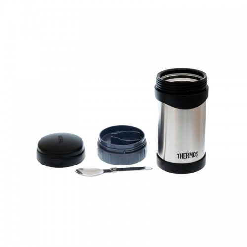 Термос для еды Thermos с ложкой и защитой дна 470мл серебряный (150081)  