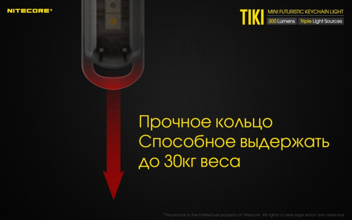 Фонарь- брелок Nitecore TIKI, 300 люмен, прозрачный  