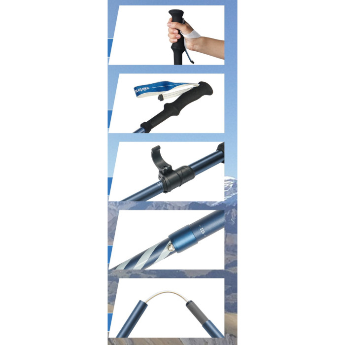 Комплект из пятисекционных складных трекинговых палок Naturehike CNK2450DS013 Gale Pro, 115-135 см, 2 шт, синие  