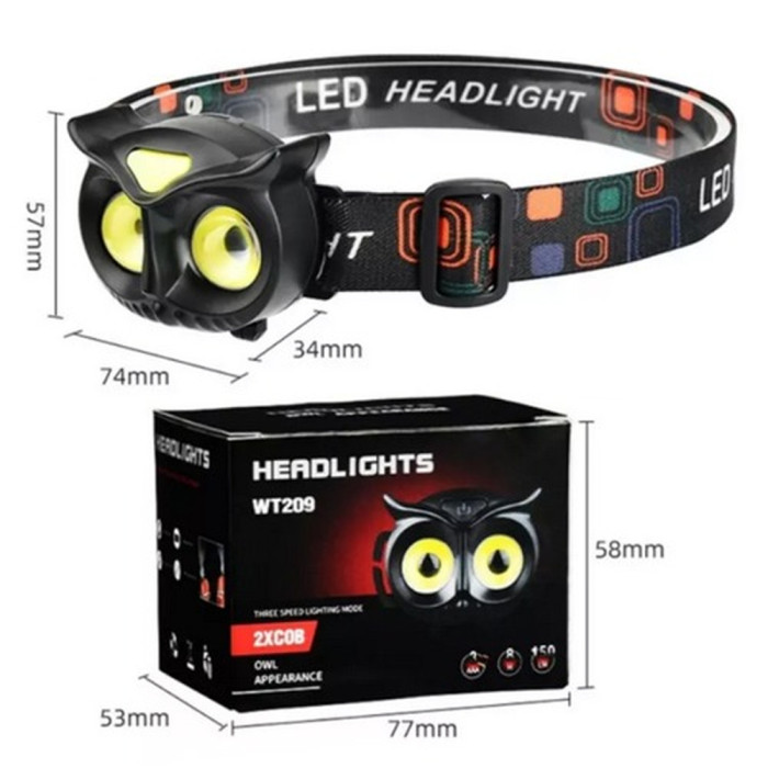 Фонарь налобный Police PLD-WT209-2COB COBA, 3xAAA  