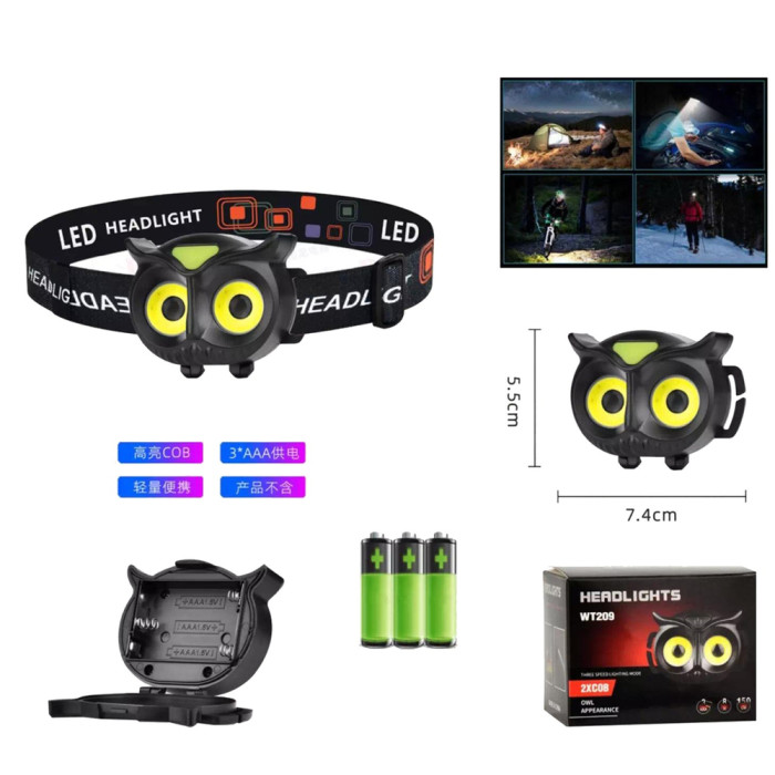 Фонарь налобный Police PLD-WT209-2COB COBA, 3xAAA  