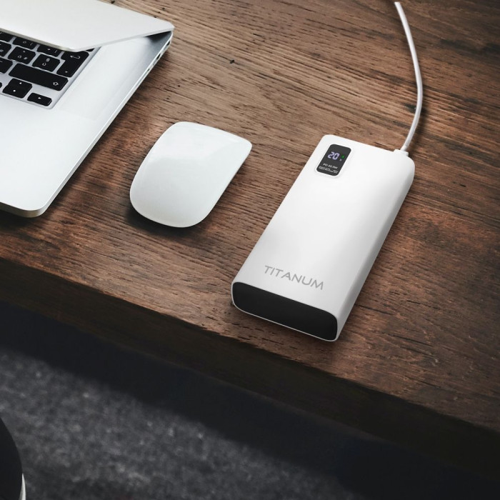 Повербанк TITANUM 727S 20000mAh 22.5W White  