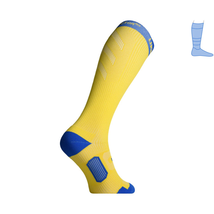 Компрессионные гольфы защитные летние Protector LongDry+ PRO сине-желтые L 44-47  