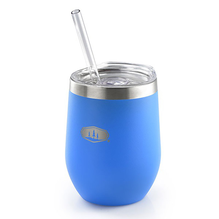 Термокружка с трубочкой GSI Outdoors Glacier Stainless Vacuum 12 fl.oz.Tumbler (голубая) 