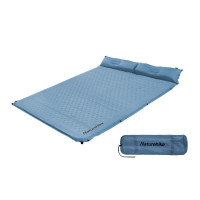 Коврик самонадувающийся двухместный с подушкой Naturehike CNH22DZ013, 30мм, голубой