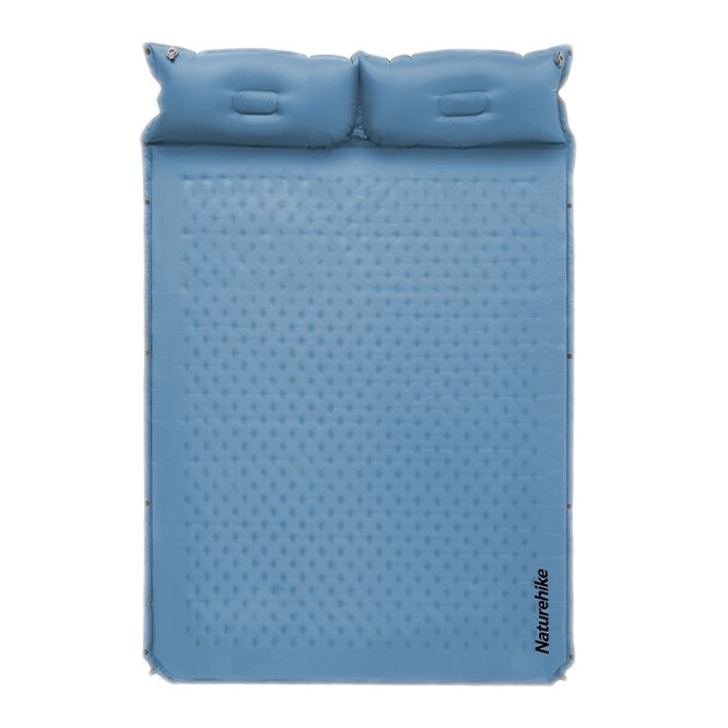 Коврик самонадувающийся двухместный с подушкой Naturehike CNH22DZ013, 30мм, голубой  