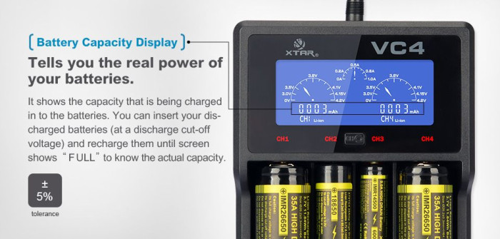 Зарядное устройство Xtar VC4 для Li-Ion/Ni-Mh/Ni-Cd  