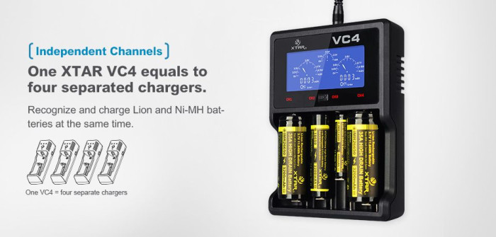 Зарядное устройство Xtar VC4 для Li-Ion/Ni-Mh/Ni-Cd  