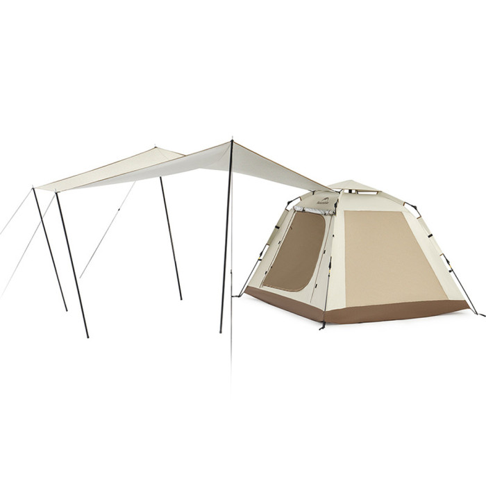 Палатка трехместная автоматическая с тентом Naturehike Ango Picnic CNK2450WS021, коричневая  