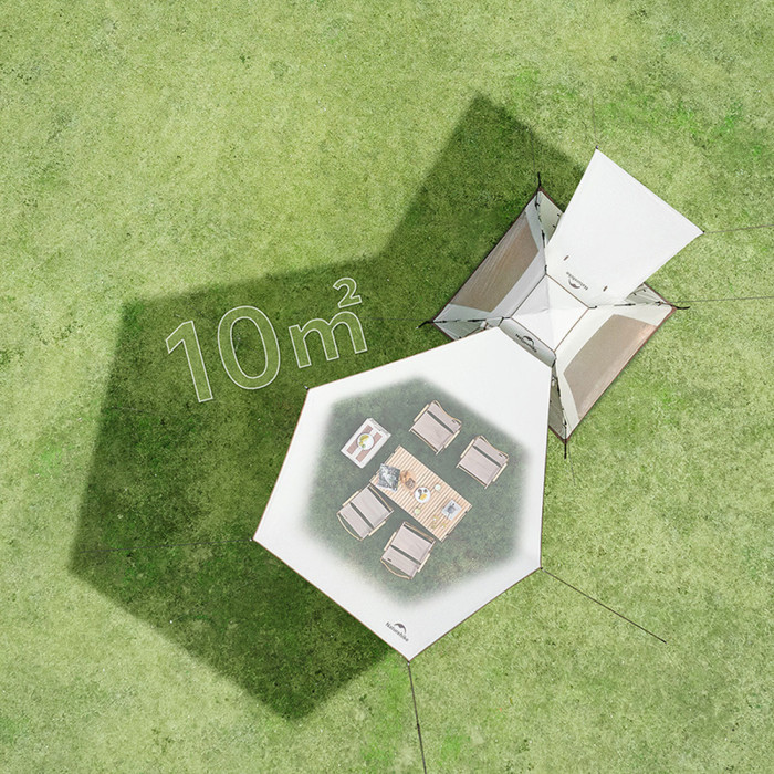 Палатка трехместная автоматическая с тентом Naturehike Ango Picnic CNK2450WS021, коричневая  