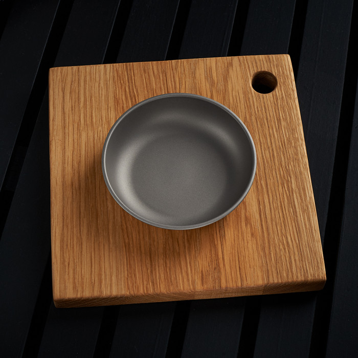 Тарелка титановая маленькая (112мм) TiTo Titanium серая  