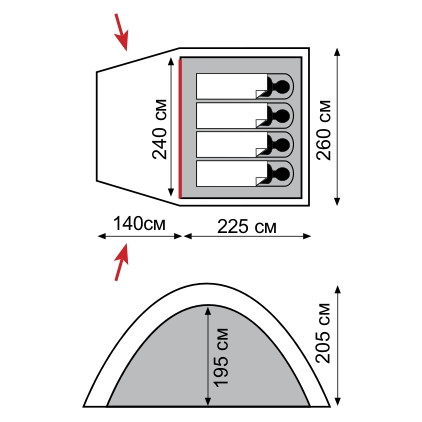 Палатка Tramp Bell 4 v2, TRT-081  
