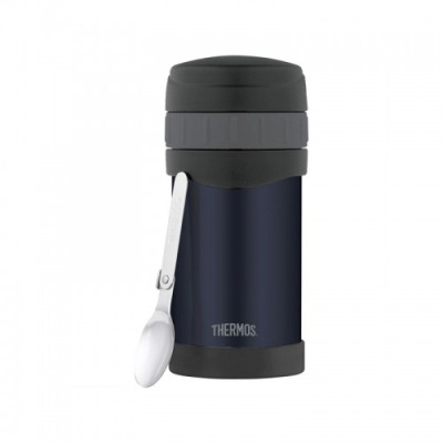 Термос для еды Thermos с ложкой и защитой дна 470мл темно-синий (150080)