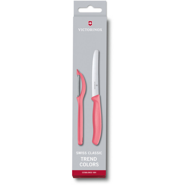 Набор кухонный Victorinox SwissClassic Paring Set (нож, овощечистка Universal), розовый  