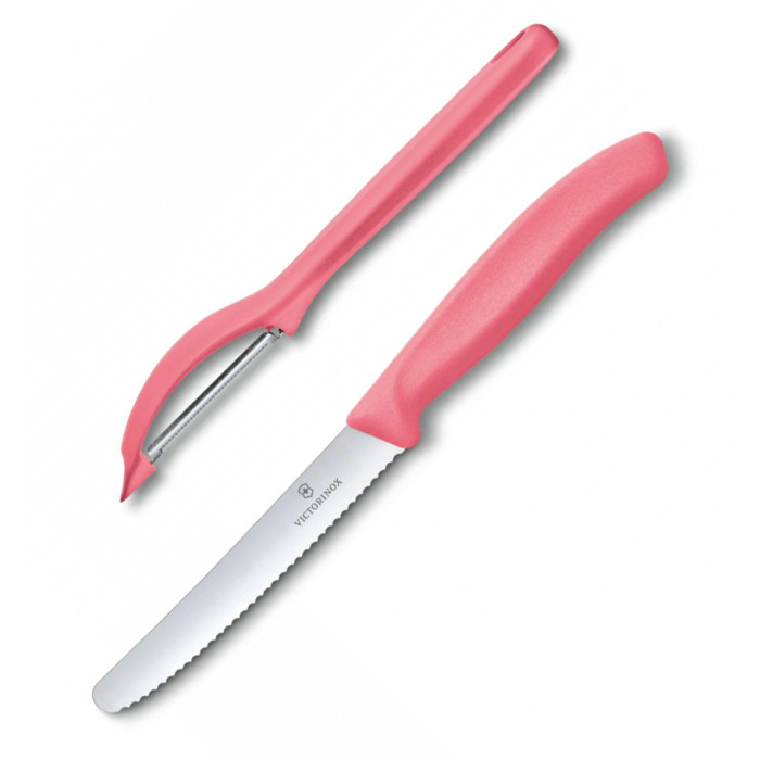 Набор кухонный Victorinox SwissClassic Paring Set (нож, овощечистка Universal), розовый  