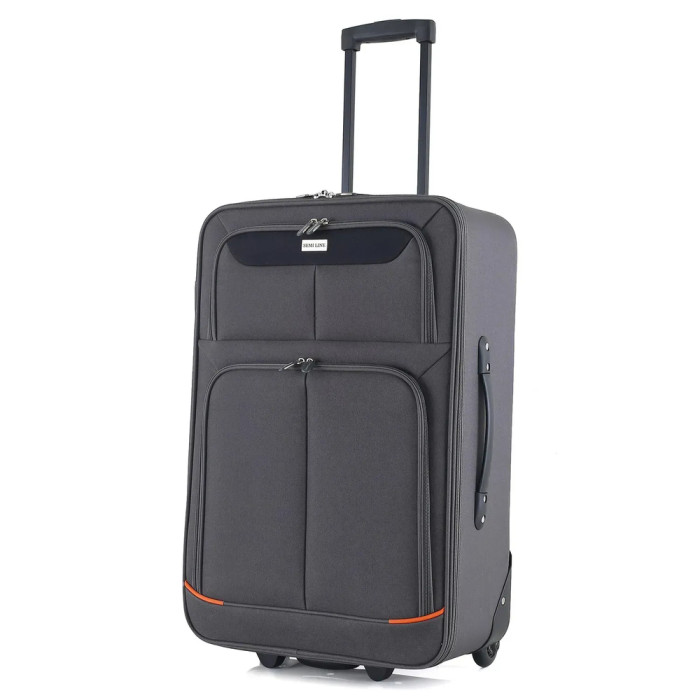 Чемодан Semi Line 24" (M) Grey/Orange Lines (T5754-2)  
