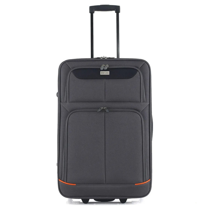 Чемодан Semi Line 24" (M) Grey/Orange Lines (T5754-2)  