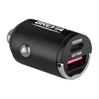 Автомобильное зарядное устройство Brevia ePower NanoMetal 38W 1xUSB-C+1xUSB-A