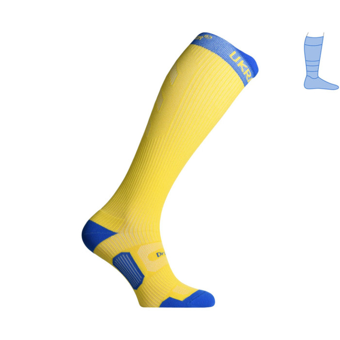 Компрессионные гольфы защитные летние Protector LongDry+ PRO сине-желтые M 40-43  