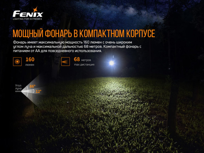 Fenix E12 V2.0 MATCH CA18 (холодный белый)  