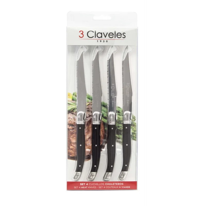 Набор стейковых ножей 4 шт Set 4 Bistro Steak Knife 3claveles 1481, Испания  
