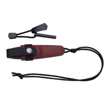 Нож Morakniv Eldris, нержавеющая сталь, шнурок, огниво (красный)
