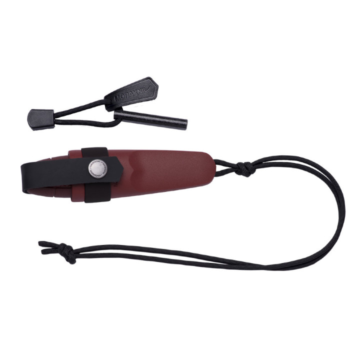 Нож Morakniv Eldris, нержавеющая сталь, шнурок, огниво (красный)  