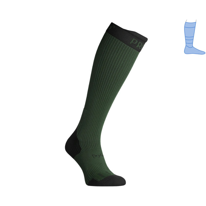 Компрессионные гольфы защитные демисезонные Protector LongDry PRO черно-зеленые M 40-43  