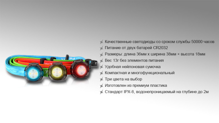 Налобный фонарь Fenix HL05 White/Red LEDs, зеленый  