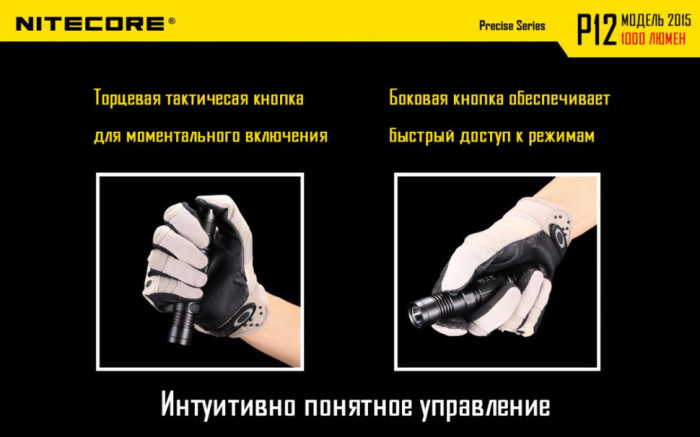 Карманный фонарь Nitecore P12, 1000 люмен (холодный)  