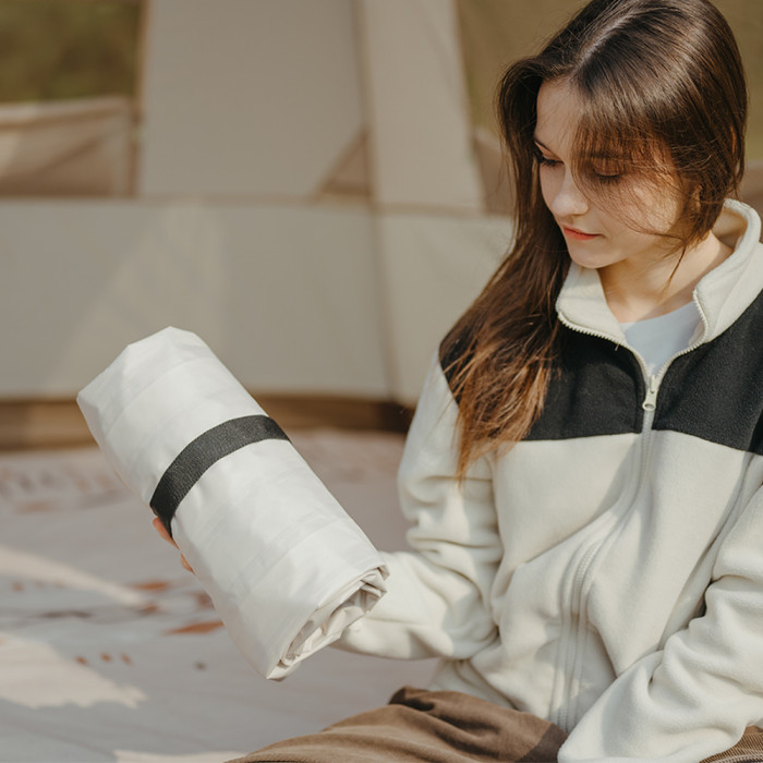 Матрас надувной одинарный Naturehike CNK2450WS035, 95 мм, со встроенной помпой, белый  